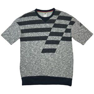 ADIDAS Short Sleeve Sweatshirt Size Small Jumper Pattern Retro Pullover Crew Top
